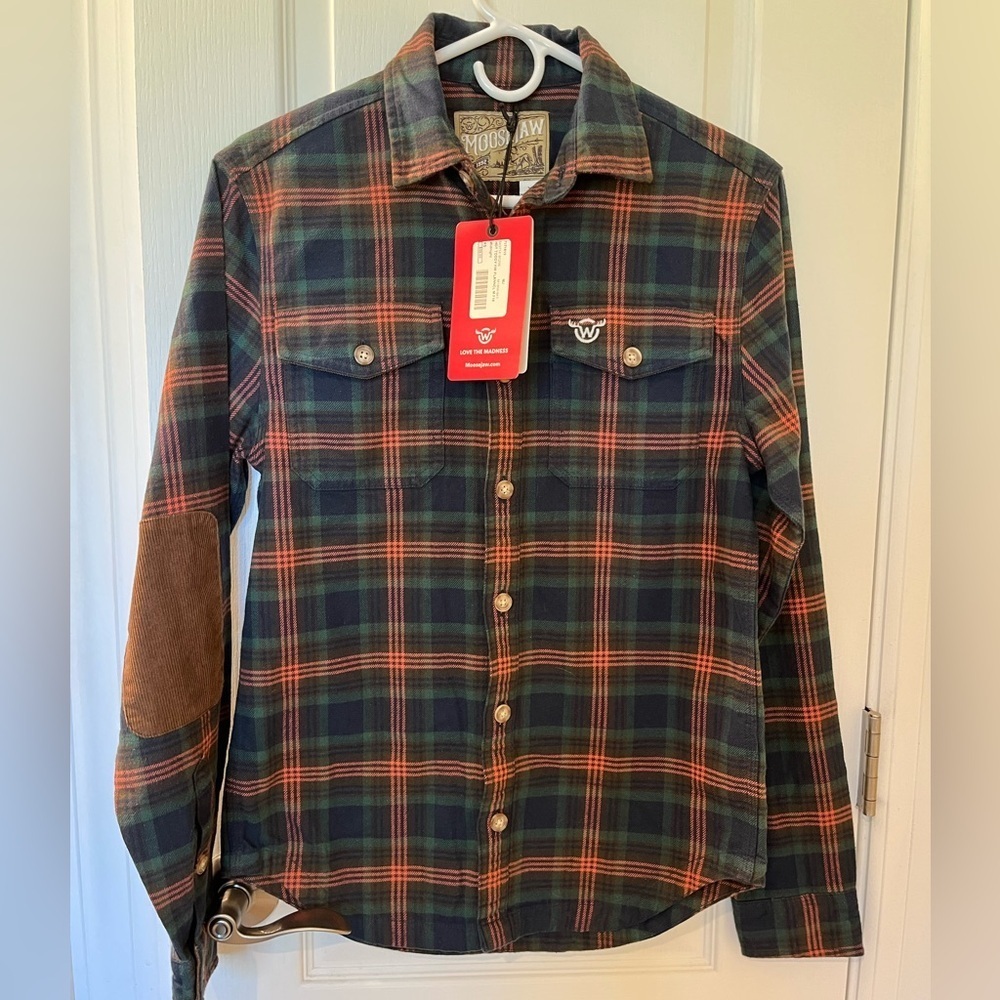 🆕 Moosejaw Men's Plaid Flannel Shirt XS Multicolor Long Sleeve Casual Unisex